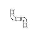 Water pipeline hand drawn sketch icon.