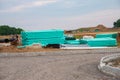 water pipes on a construction site