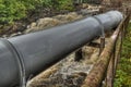 Water pipes of the old hydroelectric power station in HDR Royalty Free Stock Photo