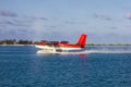 Water Plane in the Maldives taking off