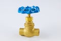 Water plumbing brass fitting on a water tap on of isolated white background Royalty Free Stock Photo