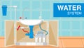 Water Plumbing Supply System Web Banner Template