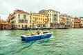 Water police patrol in Venice, Italy Royalty Free Stock Photo