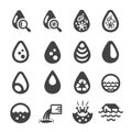 Water pollution icon set Royalty Free Stock Photo