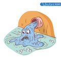 Water pollution, Vector illustration. Royalty Free Stock Photo