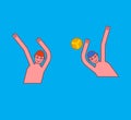 Water polo. Athletes play ball in water. Sports Waters games Royalty Free Stock Photo