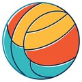 Water polo ball. Flat vector illustration Royalty Free Stock Photo