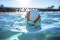 Water Polo Ball on Glistening Pool Surface Royalty Free Stock Photo