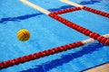 Water polo ball in swimming-pool Royalty Free Stock Photo