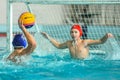 water polo game competitors during ukrainian open championship Royalty Free Stock Photo