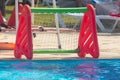 Water polo gate by the pool Royalty Free Stock Photo