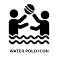 Water Polo icon vector isolated on white background, logo concept of Water Polo sign on transparent background, black filled Royalty Free Stock Photo