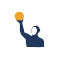 Water polo player. Hand drawn icon on white background Royalty Free Stock Photo