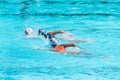 Water polo players in competition Royalty Free Stock Photo