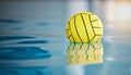 Water polo, sports and ball on swimming pool surface for game, competition and practice for match. Aquatic sport Royalty Free Stock Photo