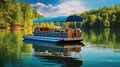 water pontoon boat lake Royalty Free Stock Photo