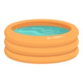 Water pool icon cartoon vector. Swim girl