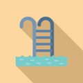 Water pool ladder icon flat vector. Dive exercise