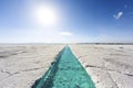 Water pool on Salinas Grandes Jujuy, Argentina. Royalty Free Stock Photo