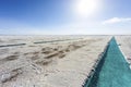 Water pool on Salinas Grandes Jujuy, Argentina. Royalty Free Stock Photo