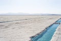 Water pool on Salinas Grandes Jujuy, Argentina. Royalty Free Stock Photo