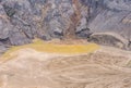 Water pooled inside volcano caldera