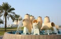 Water pot feature, Doha, Qatar Royalty Free Stock Photo