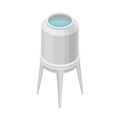 Water Poured in Cylindrical Metal Tanks for Storage Isometric Vector Illustration