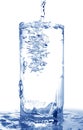 Agua vertido vidrio 