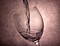 Water Pouring to Vine Glass Royalty Free Stock Photo