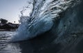 A curling wave with Palm Trees in Laguna Beach, California Royalty Free Stock Photo