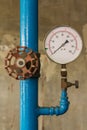 Water pressure meter installed Royalty Free Stock Photo