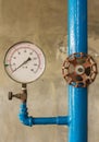 Water pressure meter installed Royalty Free Stock Photo