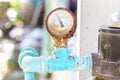 Water pressure old rust gauges. Industrial or business safety concept. Royalty Free Stock Photo