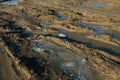 Water in a puddle covered of ice. Royalty Free Stock Photo