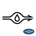 Water pump sign with flow direction arrows