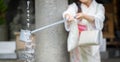 Water purification at entrance of Japanese temple #3 Royalty Free Stock Photo