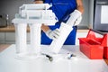 Water Purification Filter Install Royalty Free Stock Photo