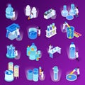 Water Purification Isometric Icon Set Royalty Free Stock Photo