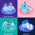 Water Purification Isometric Icon Set Royalty Free Stock Photo