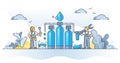 Water purification system for clean, fresh and safe drinking outline concept