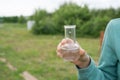 Water Purity Test, liquid in laboratory glassware Royalty Free Stock Photo