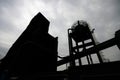 Water quenching tower on coke oven plant.