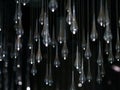 Water / Rain drop glass pendant lights hanging from the ceiling Royalty Free Stock Photo