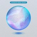 Water rain drop isolated on transparent background. Water bubble or glass surface ball for your design. Royalty Free Stock Photo