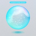 Water rain drop isolated on transparent background. Water bubble or glass surface ball for your design. Royalty Free Stock Photo