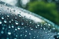 Water rain droplets car window. Generate Ai Royalty Free Stock Photo