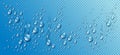 Water rain drops or condensation in shower realistic transparent 3d vector composition over transparency checker grid, easy to put Royalty Free Stock Photo