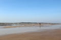 Water receding in beautiful beach in thane