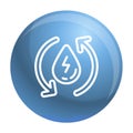 Water recycling energy icon, outline style